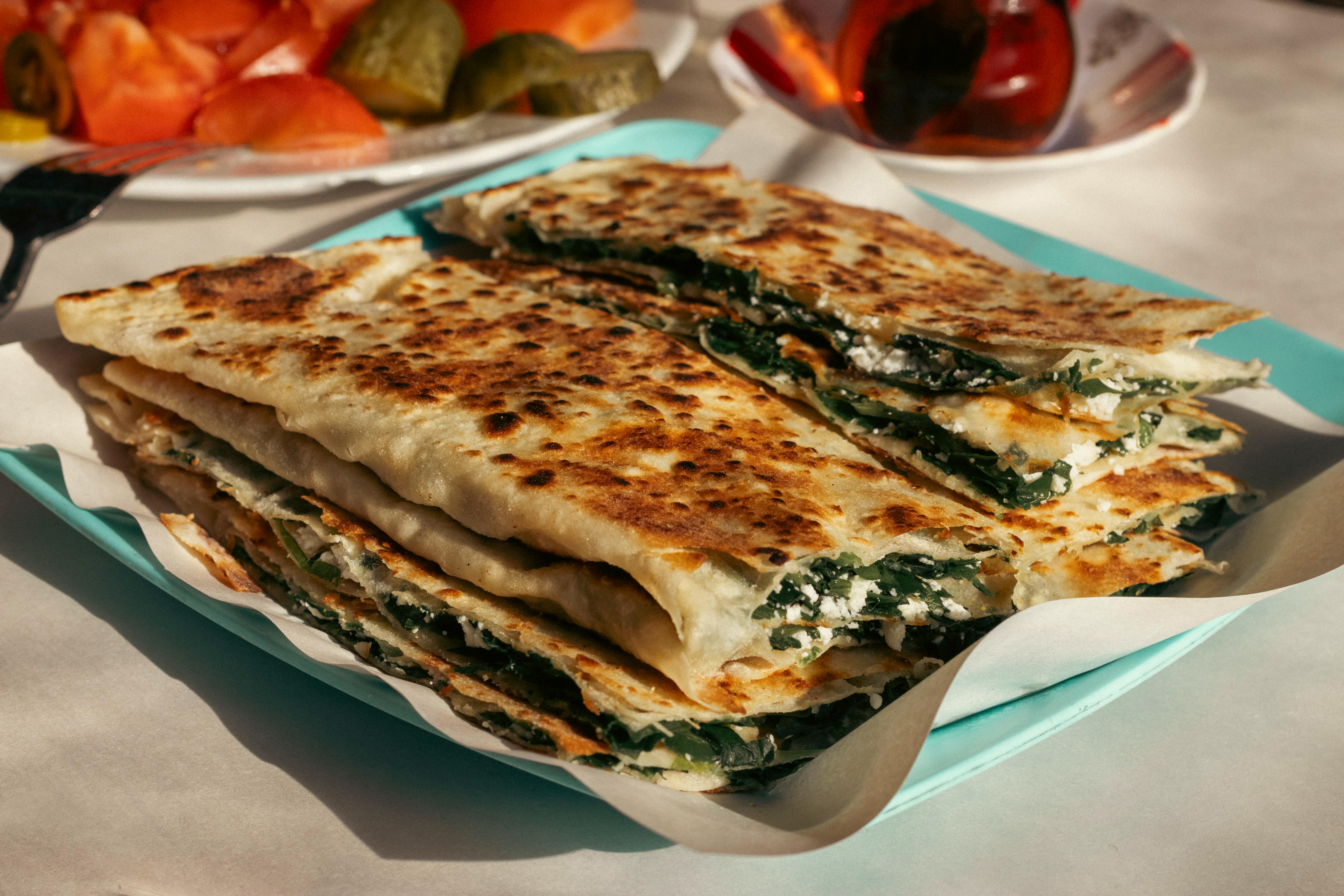 Gözleme mit Spinat und Käse